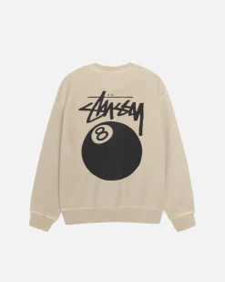 Crews>Stüssy 8 BALL CREW PIGMENT DYED Khaki