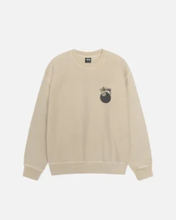 Crews>Stüssy 8 BALL CREW PIGMENT DYED Khaki