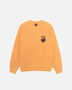 Crews>Stüssy 8 BALL CREW PIGMENT DYED Orange