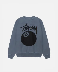 Crews>Stüssy 8 BALL CREW PIGMENT DYED Navy