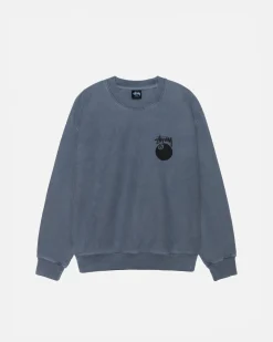 Crews>Stüssy 8 BALL CREW PIGMENT DYED Navy