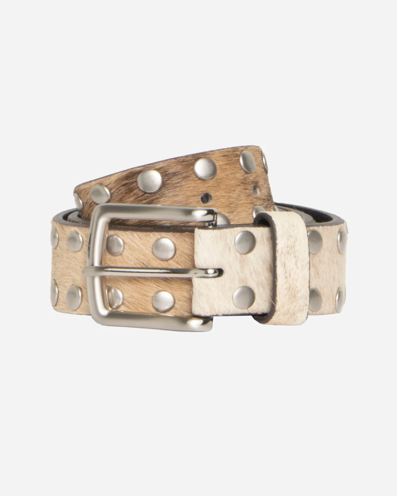 Accessories>Stüssy 8 BALL STUDDED BELT Raw Cowhide Hair