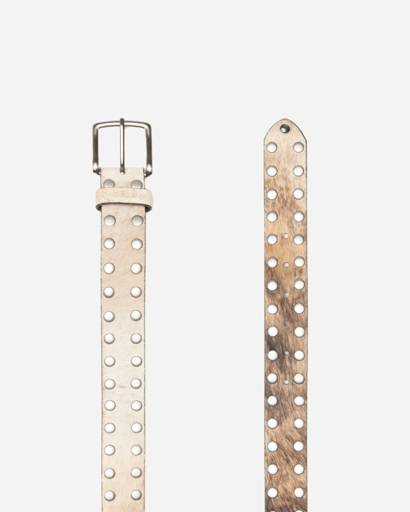 Accessories>Stüssy 8 BALL STUDDED BELT Raw Cowhide Hair