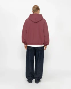 Hoodies>Stüssy 80 RELAXED HOODIE Oxblood
