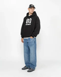 Hoodies>Stüssy 80 RELAXED HOODIE Washed Black
