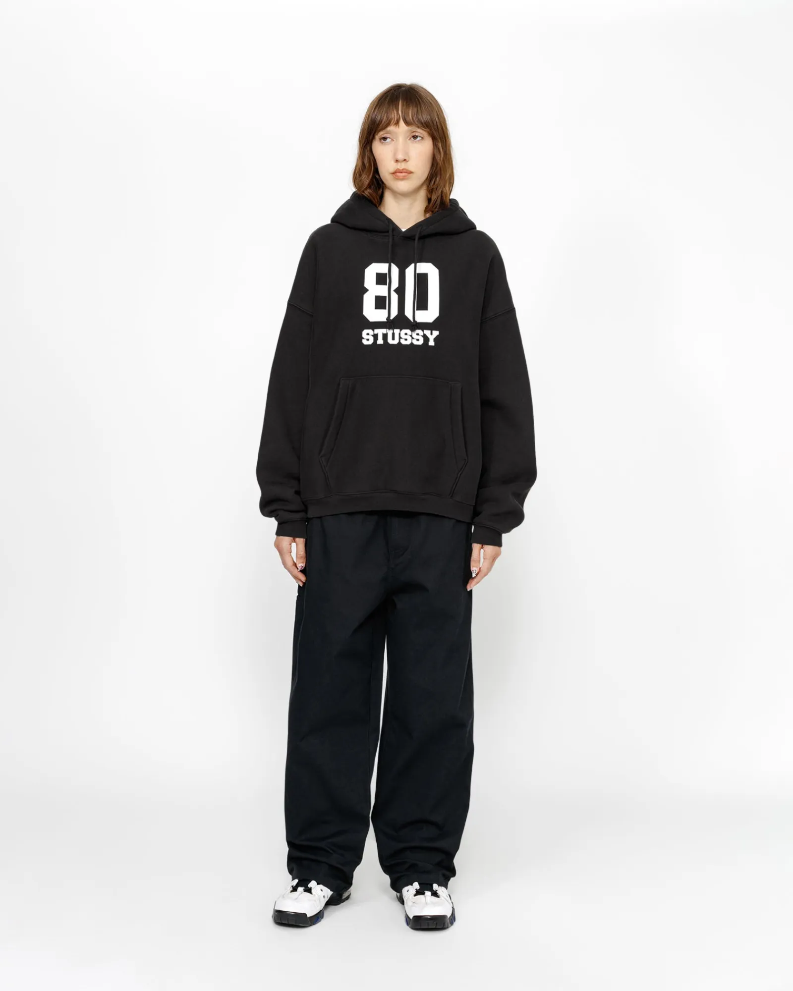 Hoodies>Stüssy 80 RELAXED HOODIE Washed Black