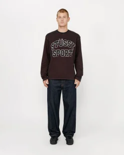 Knits>Stüssy 2 TONE COTTON MESH CREW Black
