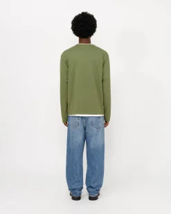 Knits>Stüssy 2 TONE COTTON MESH CREW Green