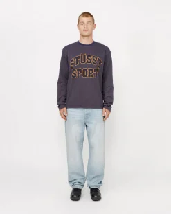 Knits>Stüssy 2 TONE COTTON MESH CREW Navy
