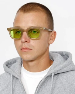 Accessories|Eyegear>Stüssy ACE SUNGLASSES Bone / Lime
