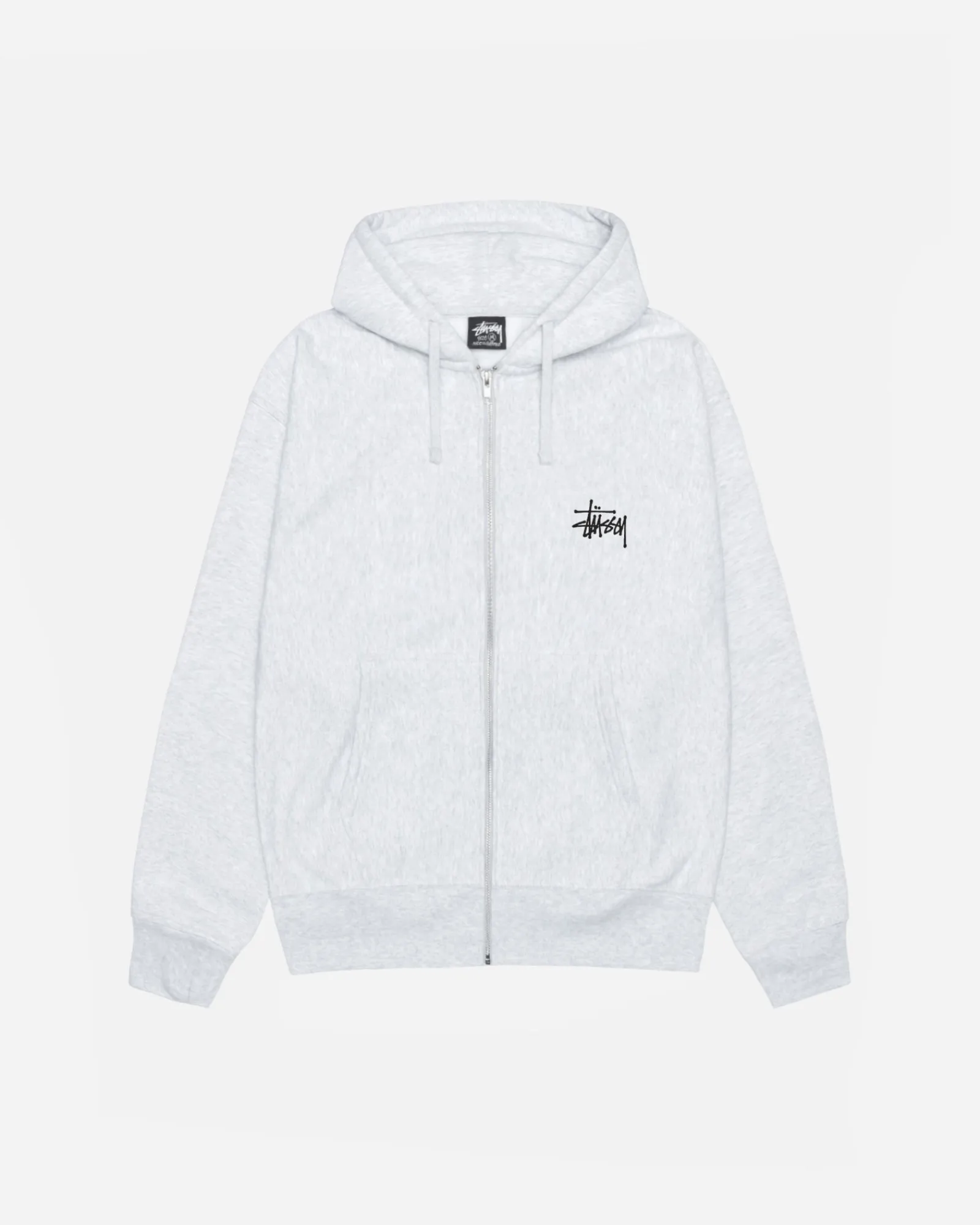 Hoodies>Stüssy BASIC STÜSSY ZIP HOODIE Ash Heather