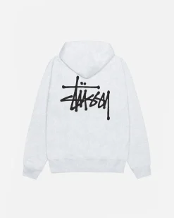 Hoodies>Stüssy BASIC STÜSSY ZIP HOODIE Ash Heather