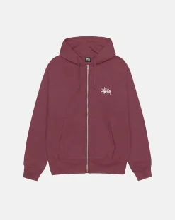 Hoodies>Stüssy BASIC STÜSSY ZIP HOODIE Oxblood
