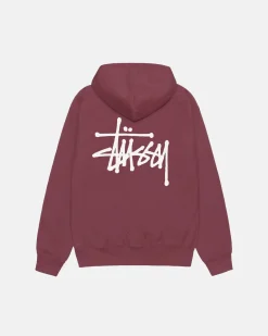 Hoodies>Stüssy BASIC STÜSSY ZIP HOODIE Oxblood