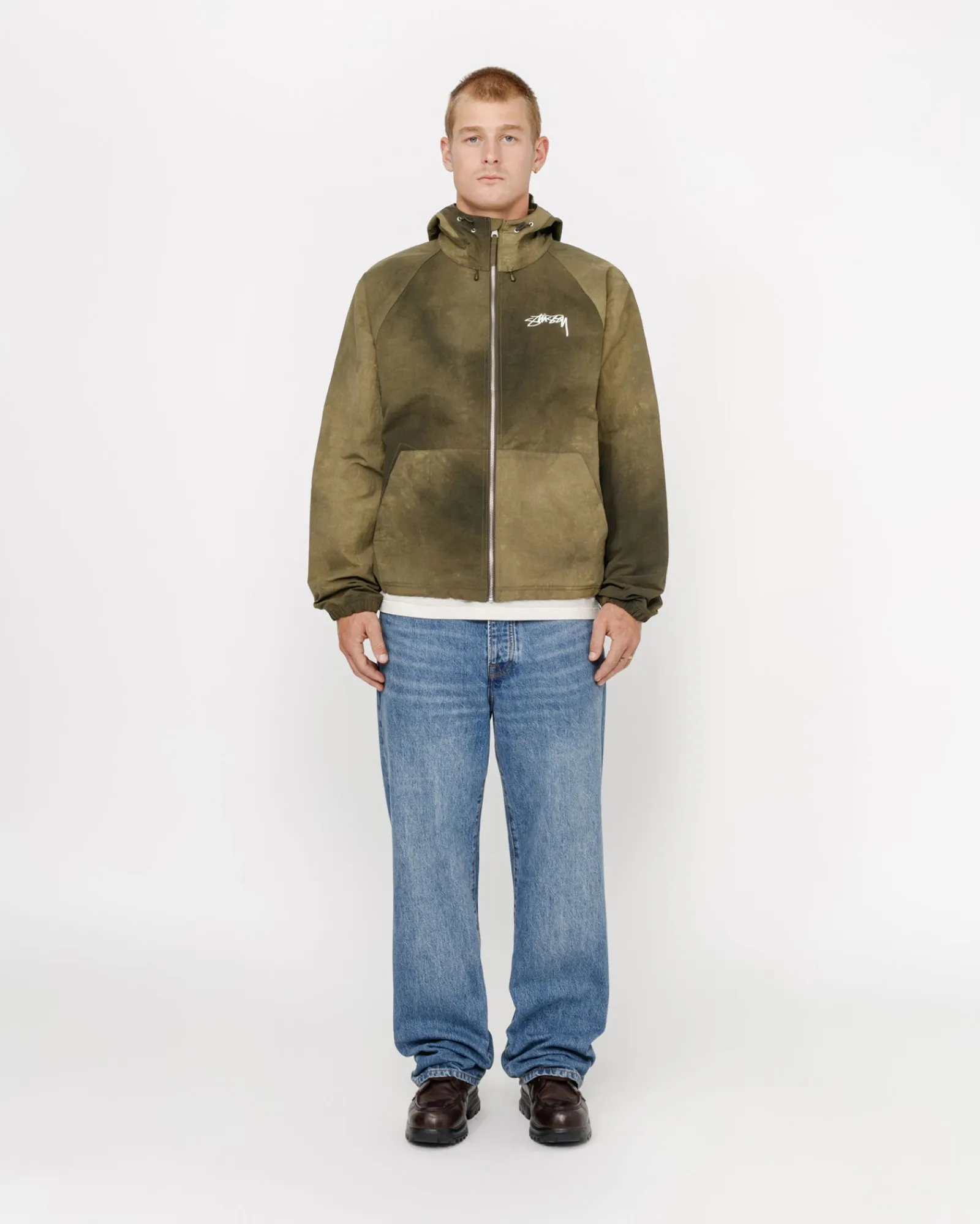 Outerwear>Stüssy BEACH SHELL WAVE DYE Forest Green