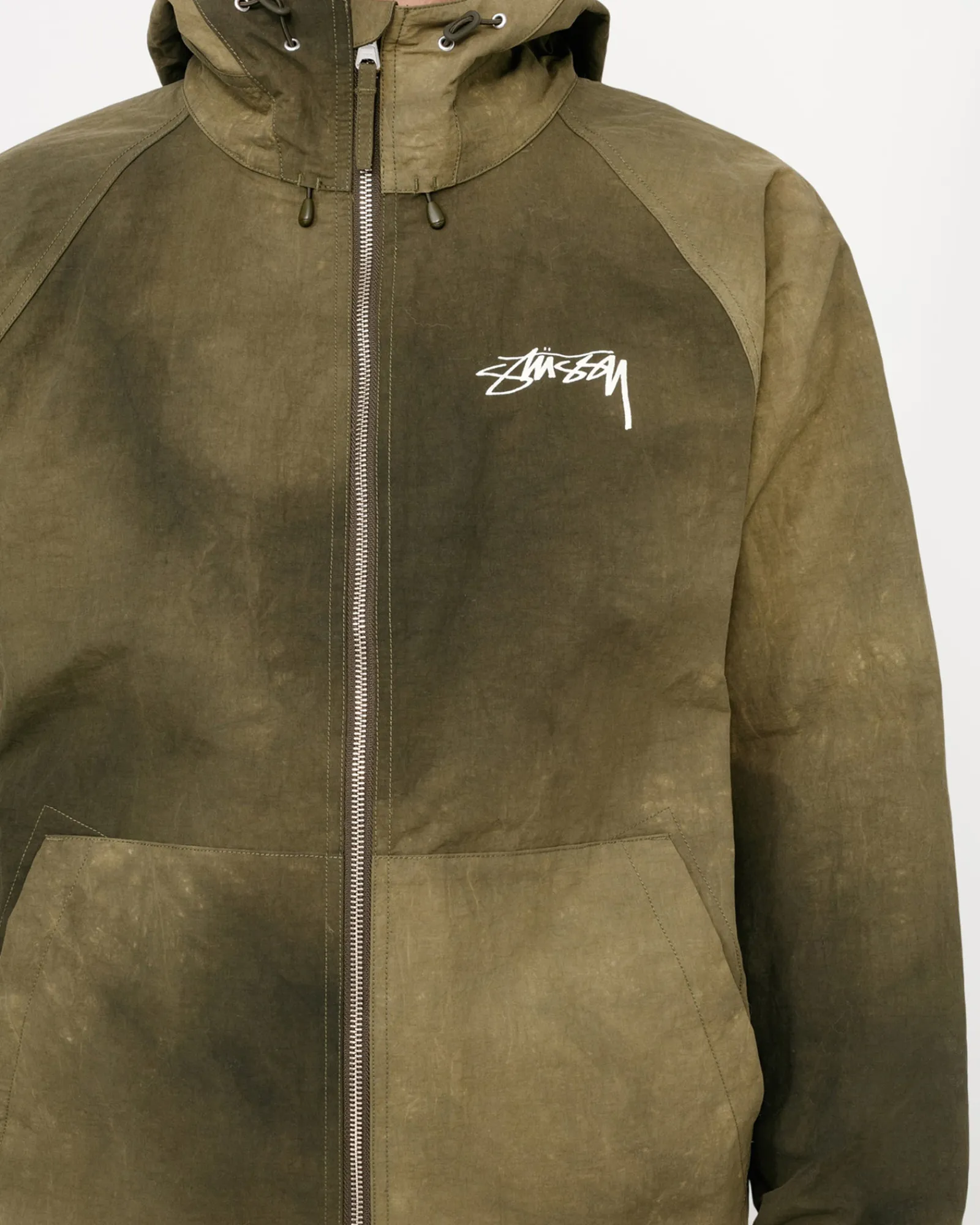 Outerwear>Stüssy BEACH SHELL WAVE DYE Forest Green