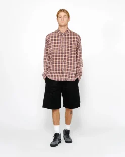 Shorts>Stüssy BEACH SHORT BRUSHED COTTON Black