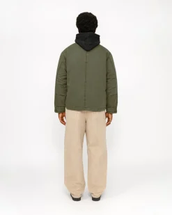 Pants|Denim>Stüssy BIG OL' JEAN CANVAS NEEDLEPUNCH Khaki