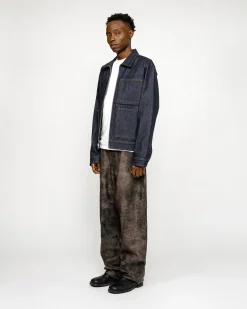 Pants>Stüssy BIG OL' JEAN STONEWASHED LEATHER Black Leather