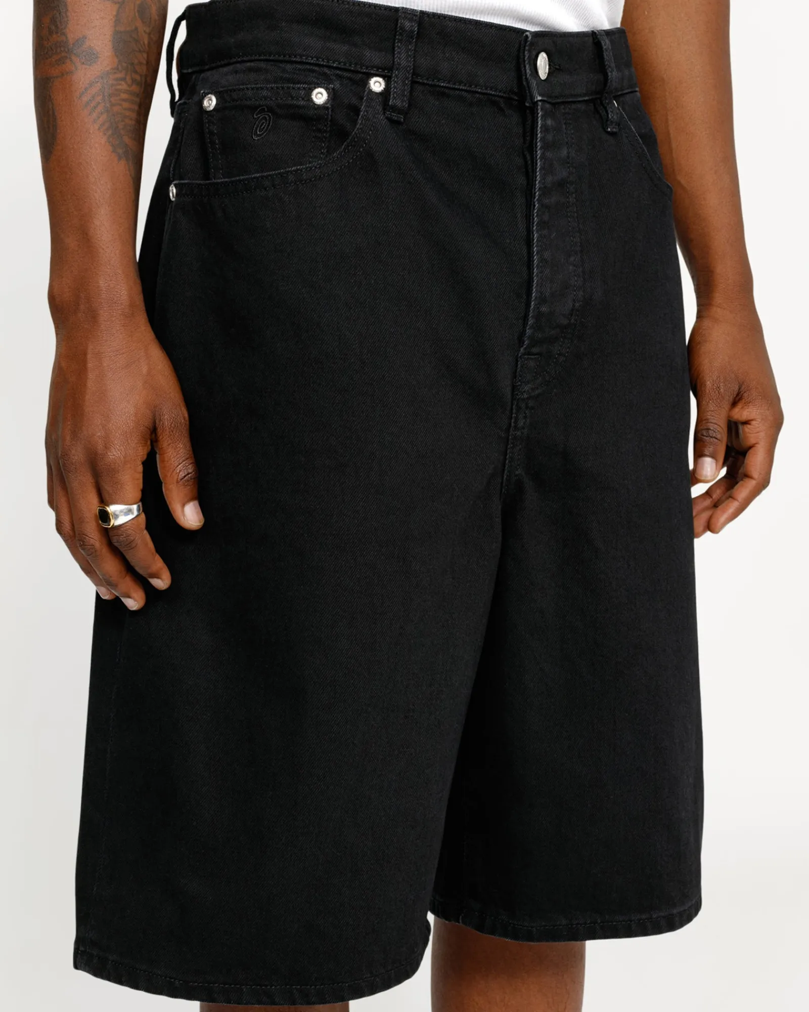 Shorts|Denim>Stüssy BIG OL' SHORT DENIM Black