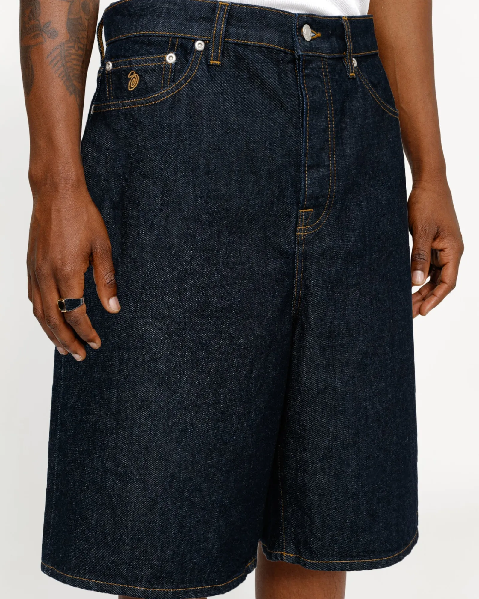 Shorts|Denim>Stüssy BIG OL' SHORT DENIM Rinsed Indigo