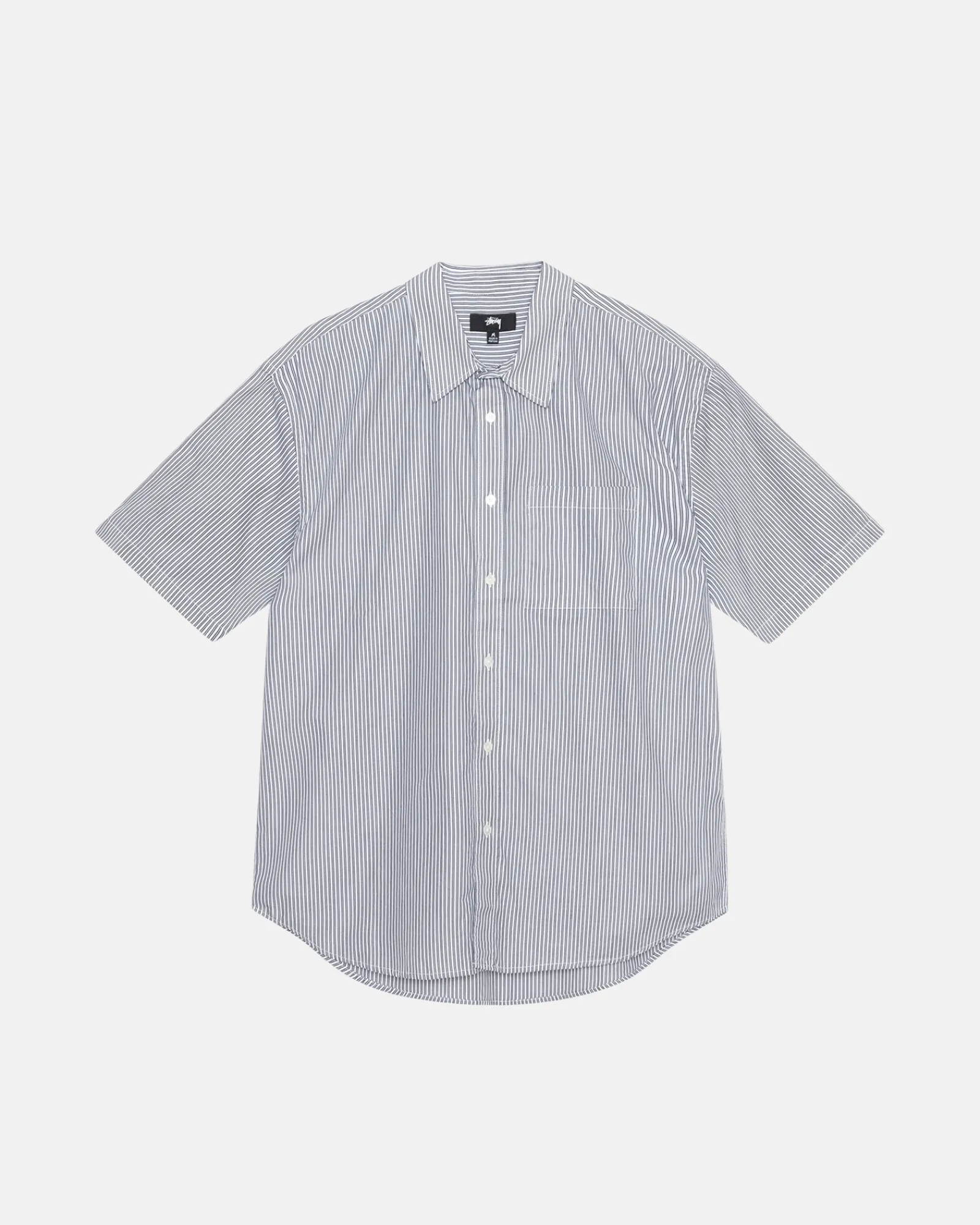 Shirts>Stüssy BOXY SS SHIRT 8 BALL STRIPE Navy