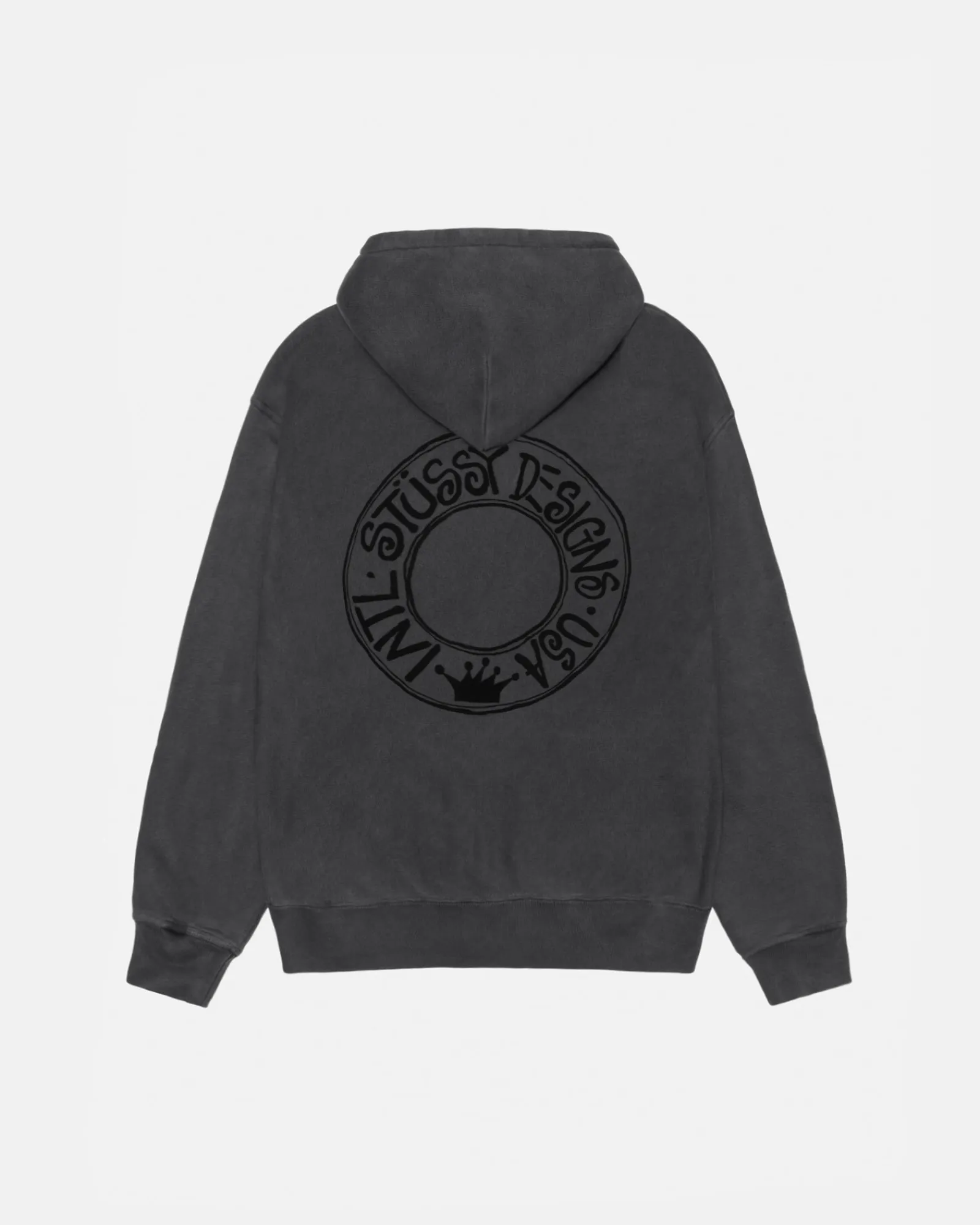 Hoodies>Stüssy BUANA ZIP HOODIE PIGMENT DYED Black