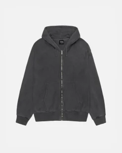 Hoodies>Stüssy BUANA ZIP HOODIE PIGMENT DYED Black