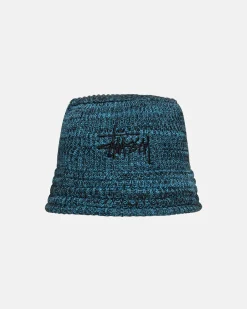 Headwear>Stüssy BUCKET HAT MARL KNIT Blue