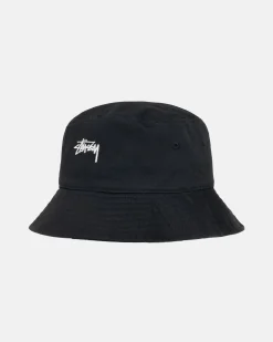 Headwear>Stüssy BUCKET HAT STOCK Black
