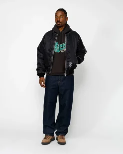 Outerwear>Stüssy BUILT REVERSIBLE BOMBER JACKET Black
