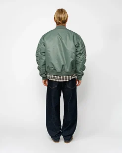 Outerwear>Stüssy BUILT REVERSIBLE BOMBER JACKET Green