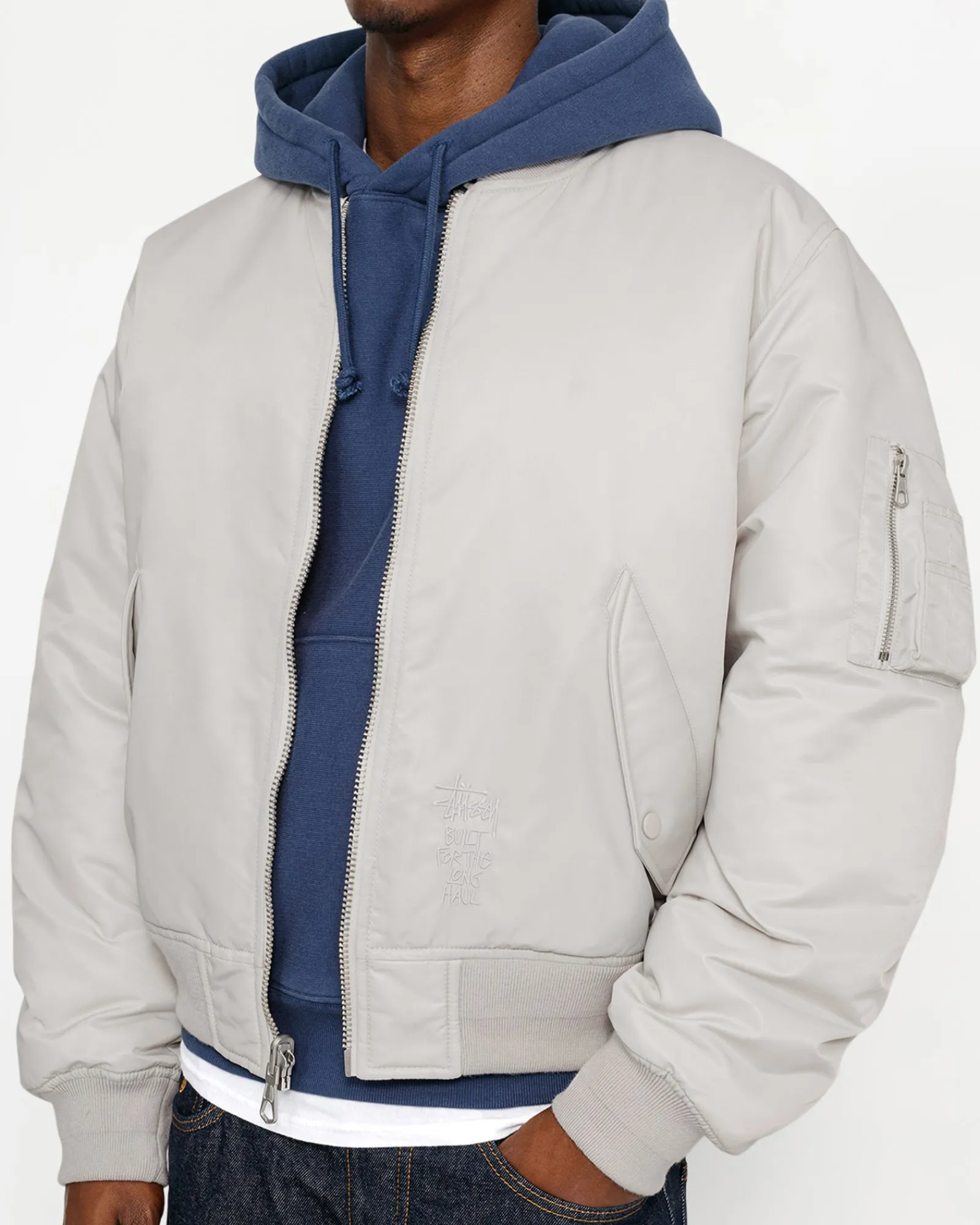 Outerwear>Stüssy BUILT REVERSIBLE BOMBER JACKET Grey