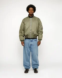 Outerwear>Stüssy BUILT REVERSIBLE BOMBER JACKET Olive