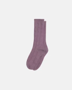 Accessories>Stüssy CABLE KNIT S DRESS SOCKS Plum