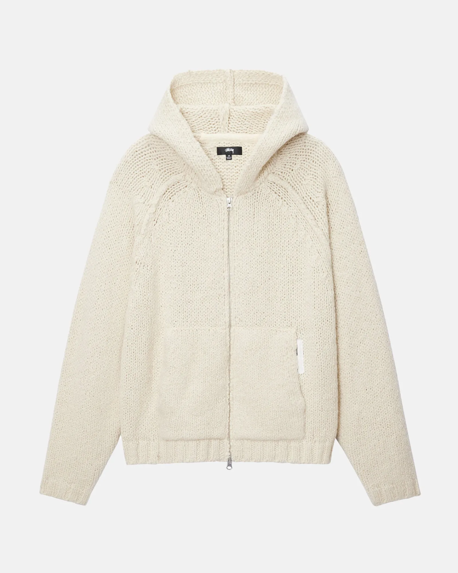 Knits>Stüssy CHUNKY KNIT ZIP HOODIE Ivory