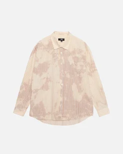 Shirts>Stüssy CLASSIC LS SHIRT BLEACHED POPLIN Tan
