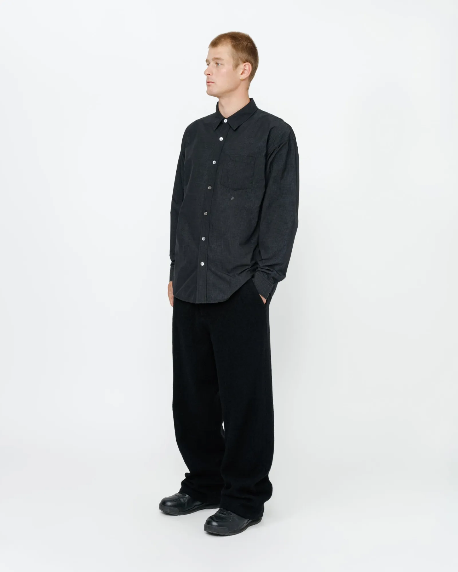 Shirts>Stüssy CLASSIC LS SHIRT SPRAYED Blue