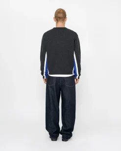 Knits>Stüssy CONTRAST STRIPE CREW Charcoal