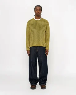 Knits>Stüssy COTTON SLUB RIB CREW Green