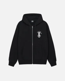 Hoodies>Stüssy CROWN BAND ZIP HOODIE Black