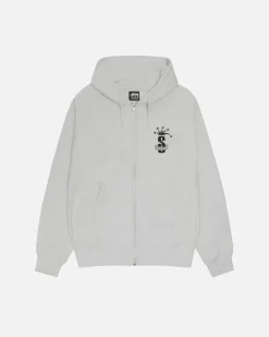 Hoodies>Stüssy CROWN BAND ZIP HOODIE Fog
