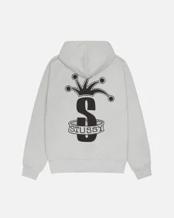 Hoodies>Stüssy CROWN BAND ZIP HOODIE Fog