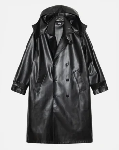 Outerwear>Stüssy DOUBLE BREASTED TRENCH Black