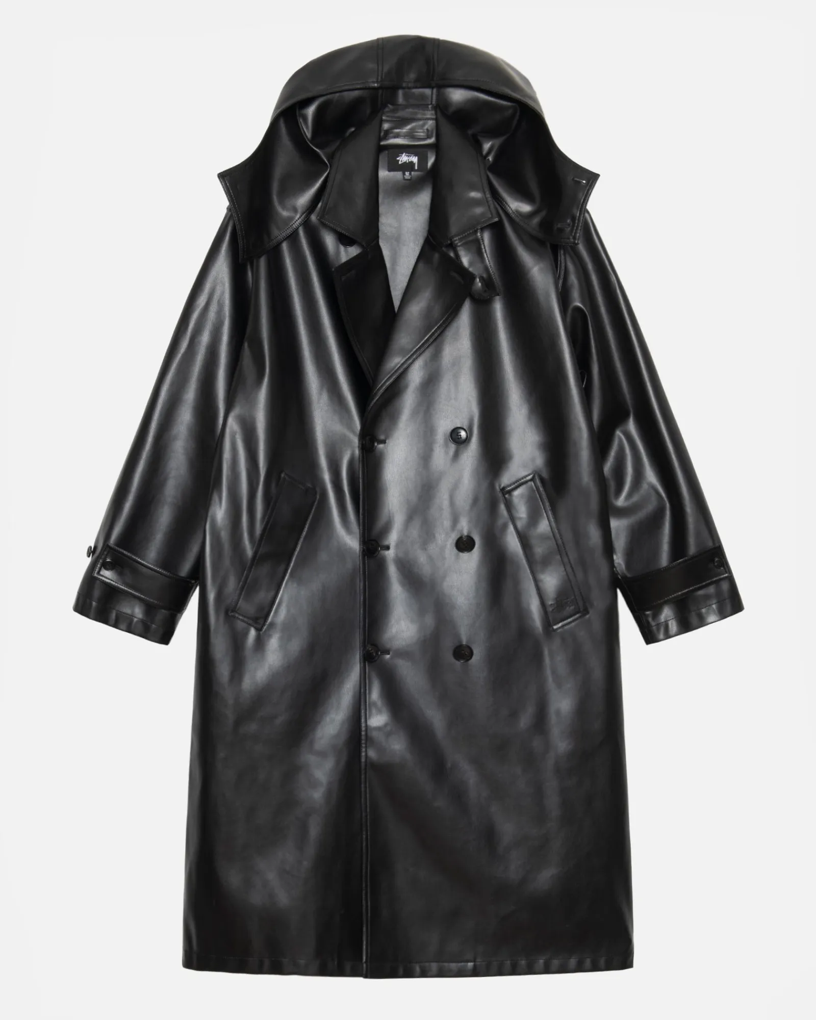 Outerwear>Stüssy DOUBLE BREASTED TRENCH Black