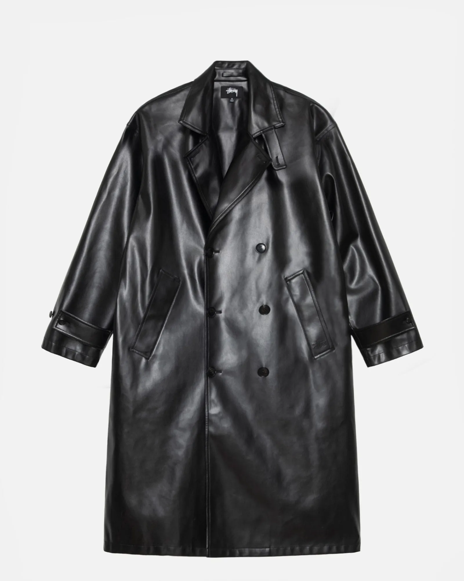 Outerwear>Stüssy DOUBLE BREASTED TRENCH Black