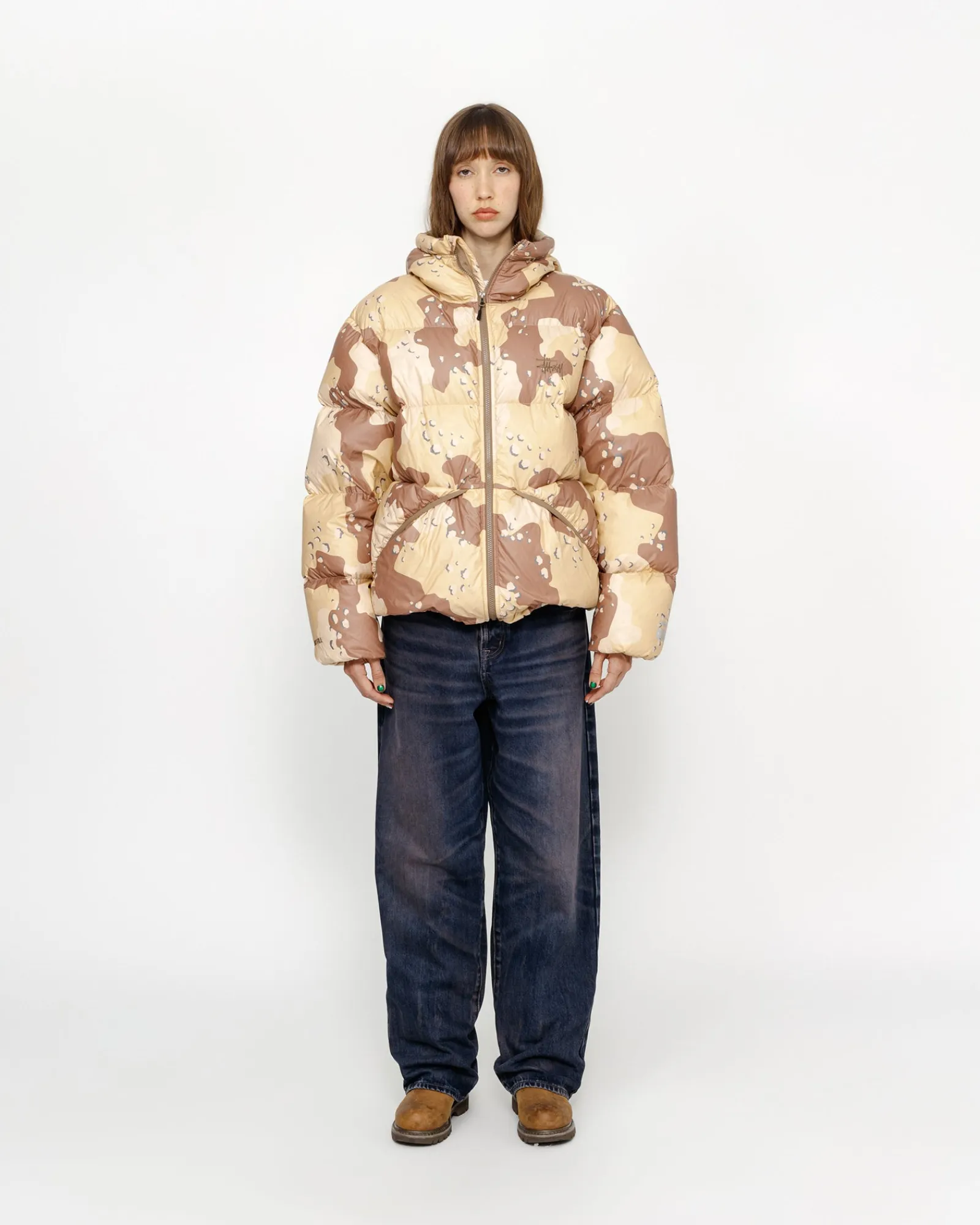 Outerwear>Stüssy DOWN PARKA CAMO RIPSTOP Khaki