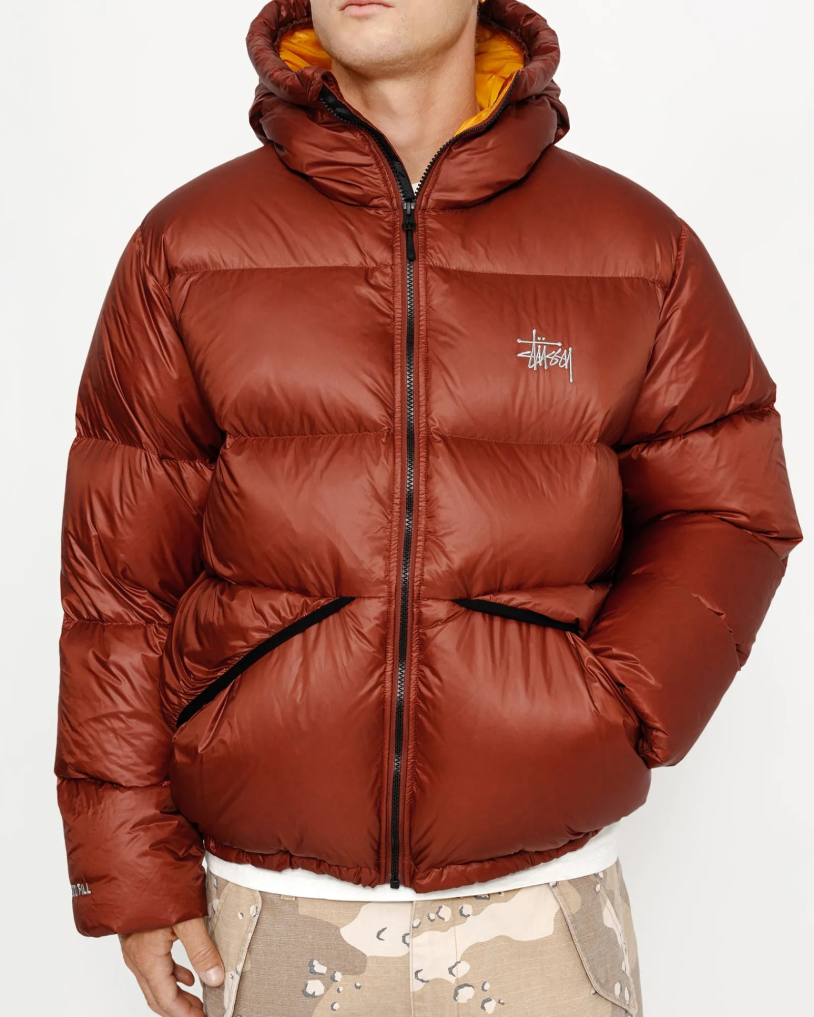 Outerwear>Stüssy DOWN PARKA MICRO RIPSTOP Brick