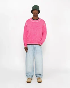 Knits>Stüssy FADED COTTON KNIT CREW Pink