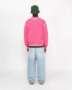 Knits>Stüssy FADED COTTON KNIT CREW Pink